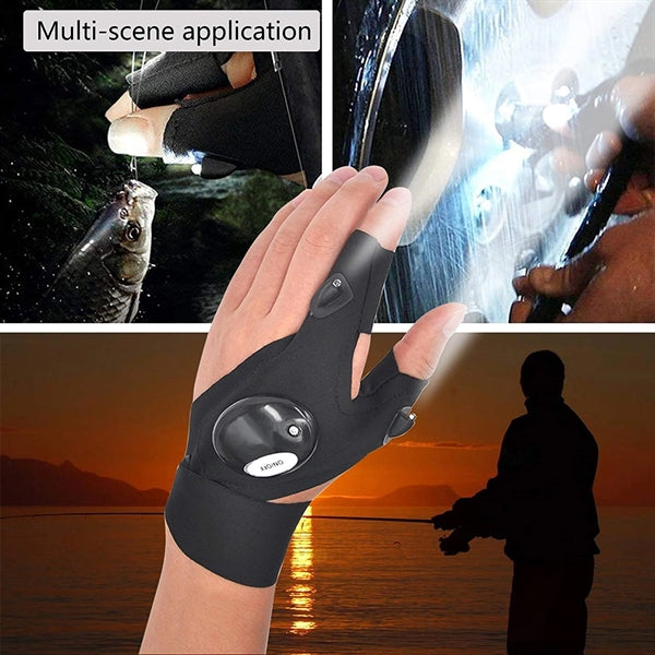 LED Finger Flashlight Gloves Tool