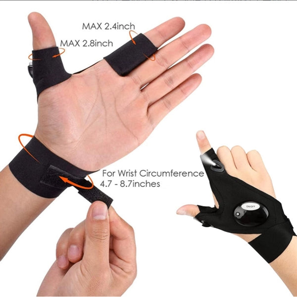 LED Finger Flashlight Gloves Tool