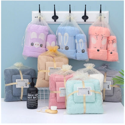 Coral Fleece Bath Beach Towels Set