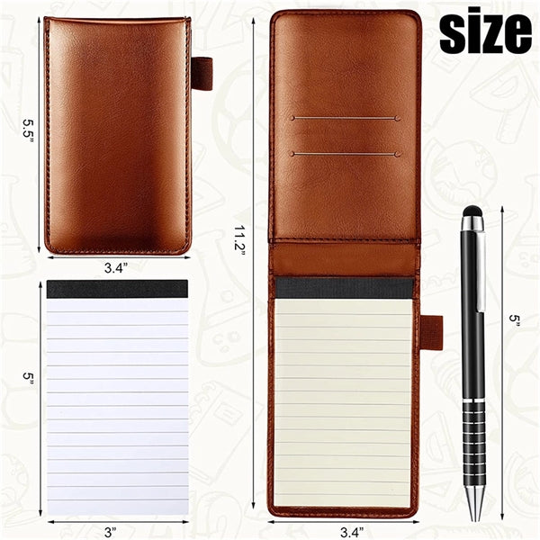 A7 Leather Pocket Notepad with pen
