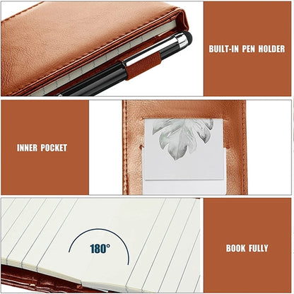 A7 Leather Pocket Notepad with pen