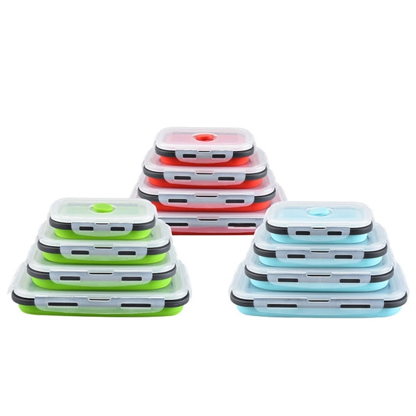 Square Silicone Collapsible Lunch Box