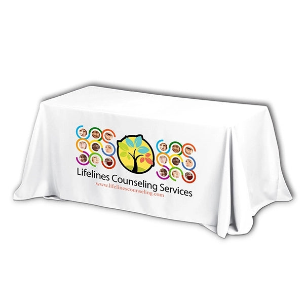 3-Sided Economy 8 ft Table Cloth & Covers (PhotoImage Full