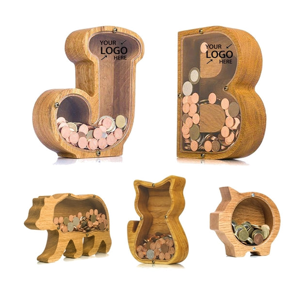 Wood piggy bank