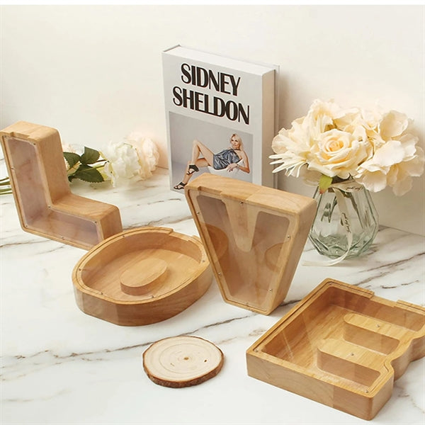 Wood piggy bank