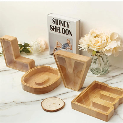 Wood piggy bank