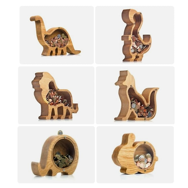 Wood piggy bank