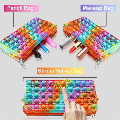 Zipper Silicone Pencil Case Waterproof Decompression