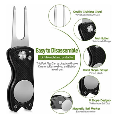 Metal Foldable Golf Divot Tool