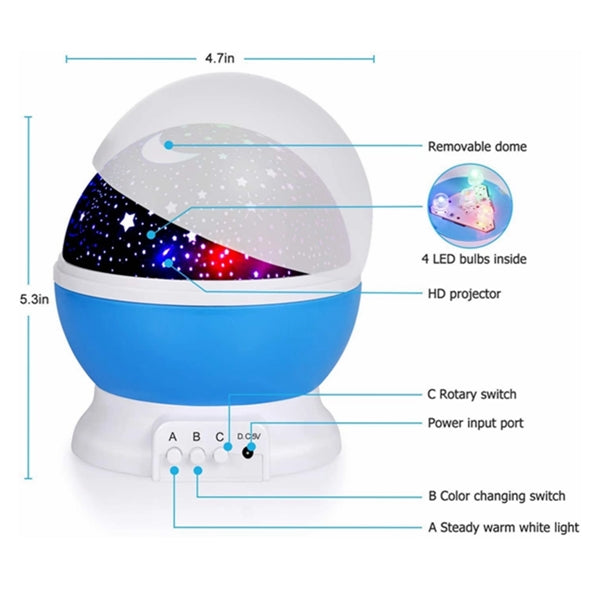 360-Degree Rotating Star Projector