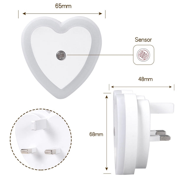 Heart Shaped Mini Led Night Light Plug-In