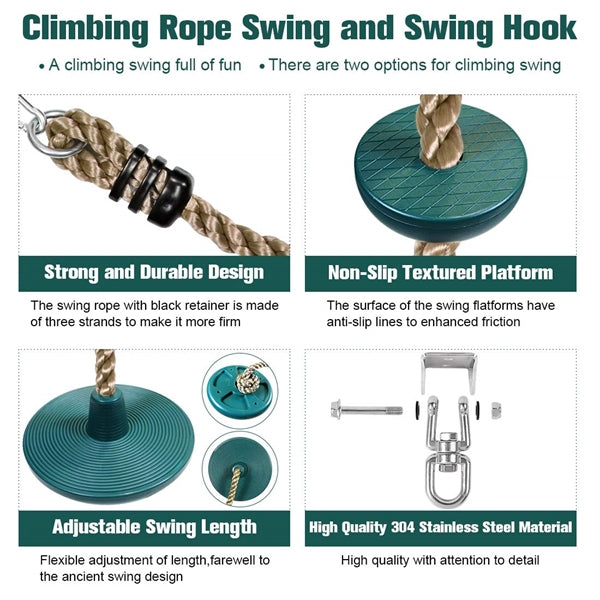 Climbing Rope Tree Swing with Platforms