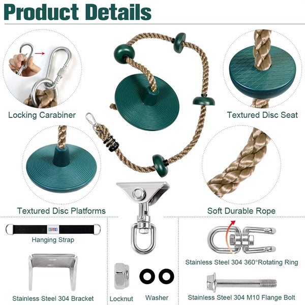 Climbing Rope Tree Swing with Platforms