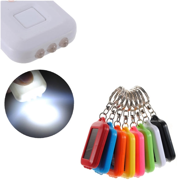 Mini Solar-powered LED Flashlight Keychain