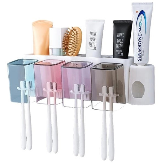 Toothbrush Holder with Automatic Toothpaste Dispenser