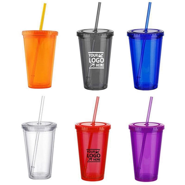 Transparent Carnival Plastic Straw Cup Stadium Tumbler