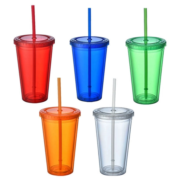 Transparent Carnival Plastic Straw Cup Stadium Tumbler