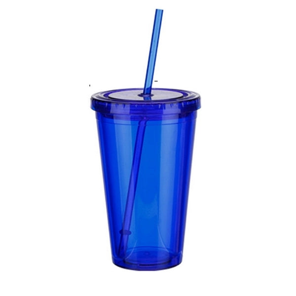 Transparent Carnival Plastic Straw Cup Stadium Tumbler