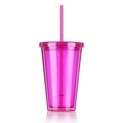Transparent Carnival Plastic Straw Cup Stadium Tumbler