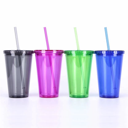 Transparent Carnival Plastic Straw Cup Stadium Tumbler