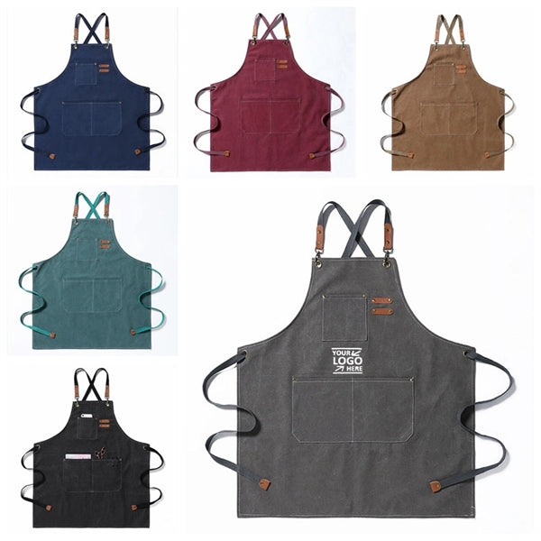 Multi-function Chef Cross Back Adjustable Canvas Apron