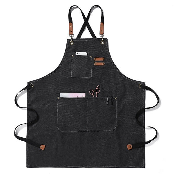 Multi-function Chef Cross Back Adjustable Canvas Apron