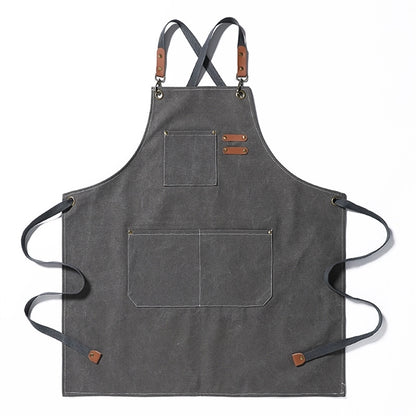 Multi-function Chef Cross Back Adjustable Canvas Apron