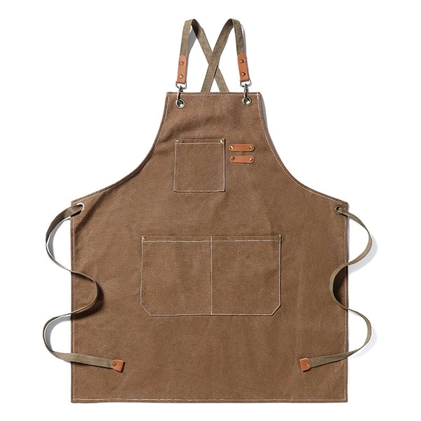 Multi-function Chef Cross Back Adjustable Canvas Apron