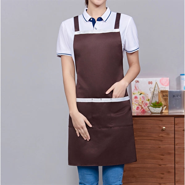 12 oz Woven knitted Kitchen Apron w/ Coloful Trim & 2 pocket