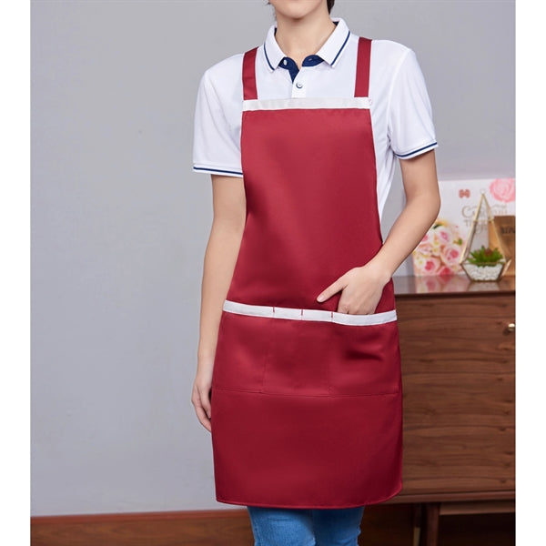 12 oz Woven knitted Kitchen Apron w/ Coloful Trim & 2 pocket