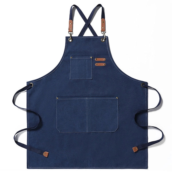 Canvas Cross Back Apron with Pockets