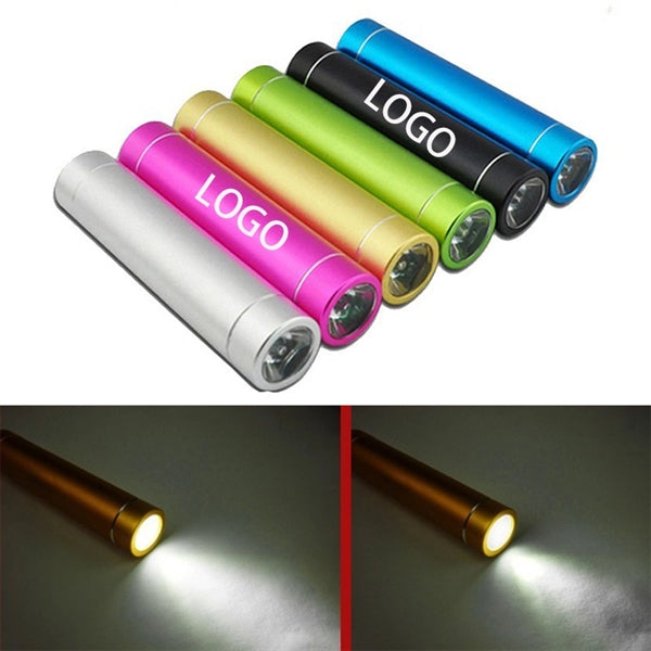 Cylindrical Power Bank With Flashlight 1200mAh