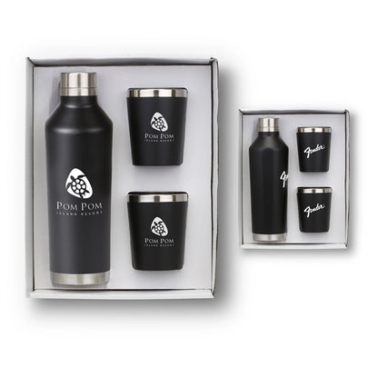 Stainless Steel Bottle & Tumblers Gift Set