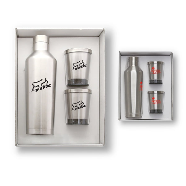 Stainless Steel Bottle & Tumblers Gift Set