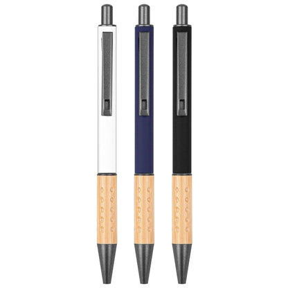 The Gosford Gunmetal Click-Action Ballpoint Pen with Bamboo
