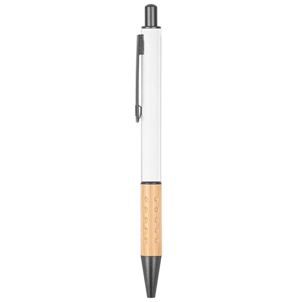 The Gosford Gunmetal Click-Action Ballpoint Pen with Bamboo