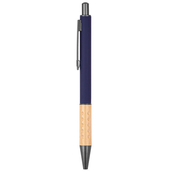 The Gosford Gunmetal Click-Action Ballpoint Pen with Bamboo