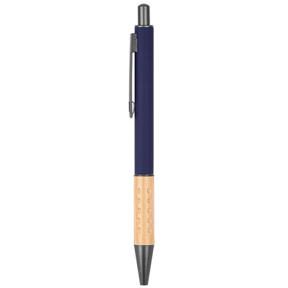 The Gosford Gunmetal Click-Action Ballpoint Pen with Bamboo