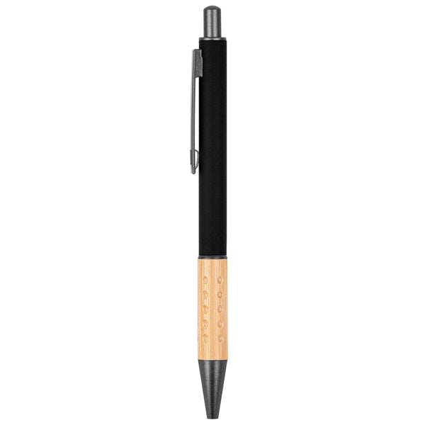 The Gosford Gunmetal Click-Action Ballpoint Pen with Bamboo