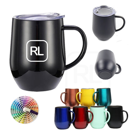 12 Oz Stainless Steel Camping Mug With Handle