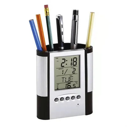 Pen Holder with Digital Alarm Clock