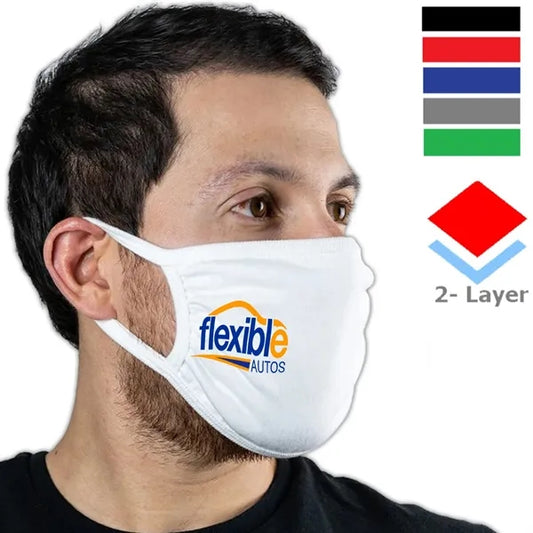 Face Mask 2 Layers w/ Elastic Ear loops daily use PPE kit