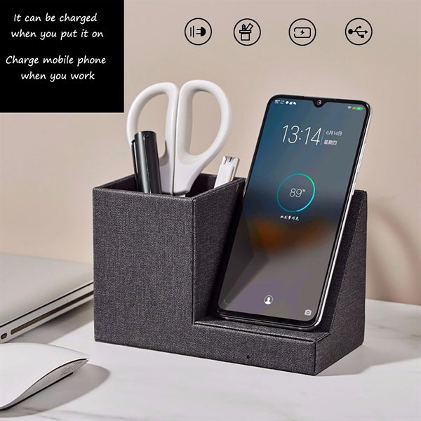 Desk Organizer Wireless Charger