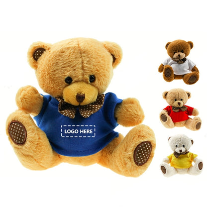Huggable Plush Teddy Bear with T-Shirt, Customizable Gift.