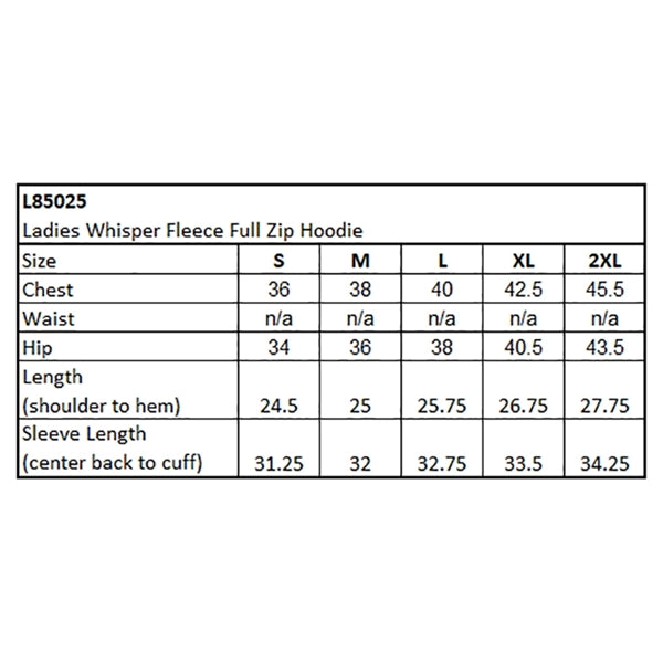 ACE Ladies' Super Soft Whisper Fleece Full Zip Hoodie