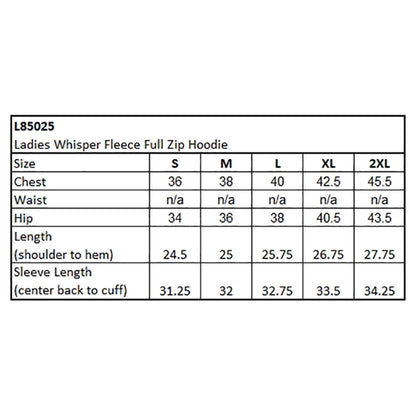 ACE Ladies' Super Soft Whisper Fleece Full Zip Hoodie