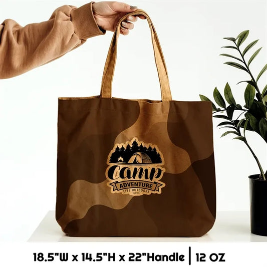 Sublimation 12 oz Poly Canvas Tote Bag -18.5"W x 14.5"H x