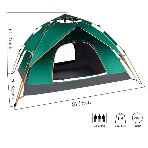 Instant Pop Up Outdoor Camping Tent for 3-4 person