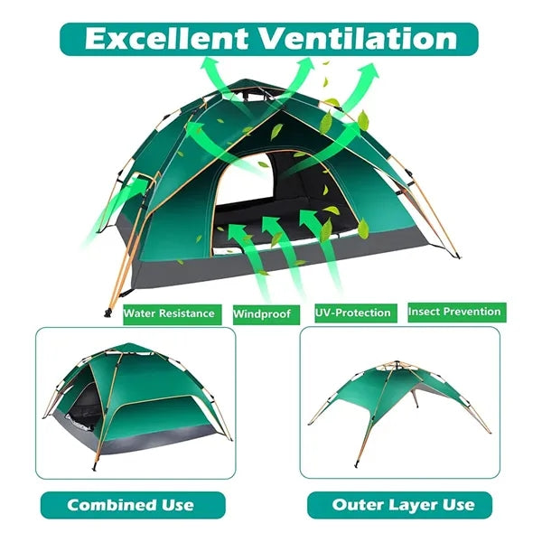 Instant Pop Up Outdoor Camping Tent for 3-4 person