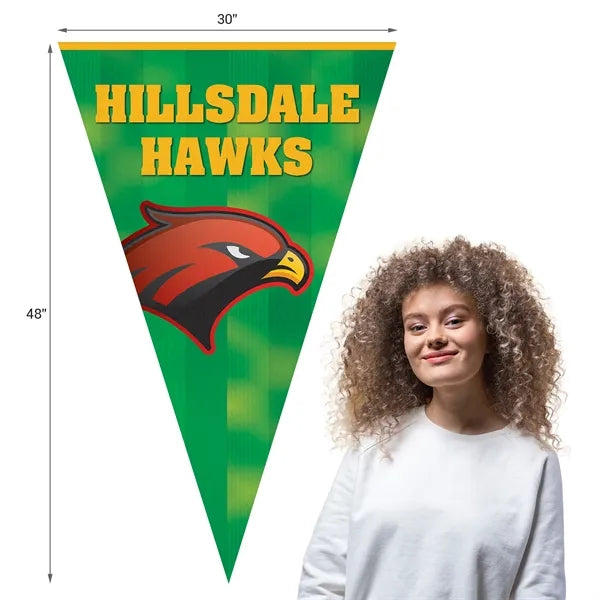 30" x 48" Vertical Triangle Shaped Felt Banner